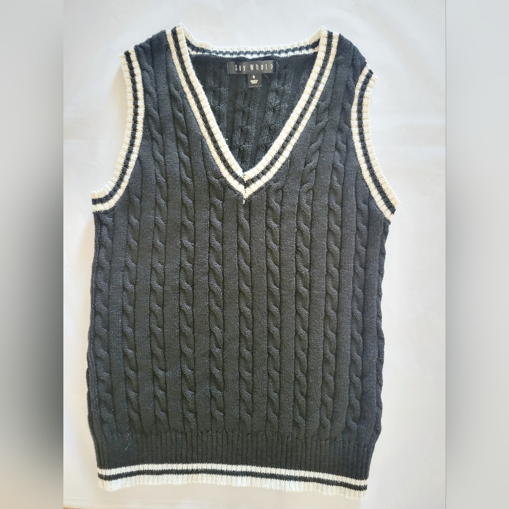 Say What?, Small, Black and White Vest